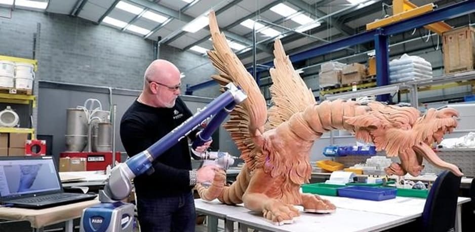 Резной деревянный дракон был отсканирован в 3D в рамках процесса реверс‑инжиниринга